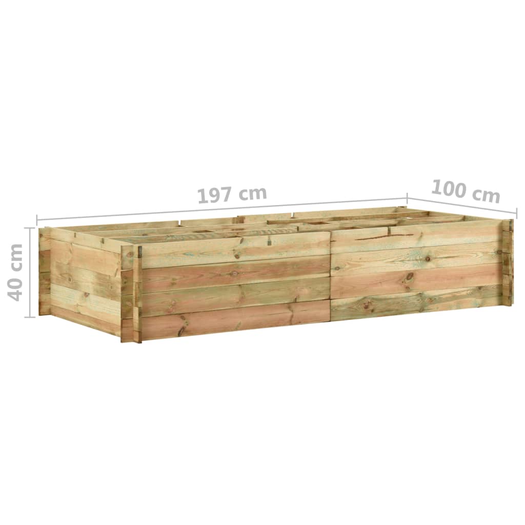 Fioriera Giardino Letto Vegetale in Legno di Pino 197x100x40cm - homemem39