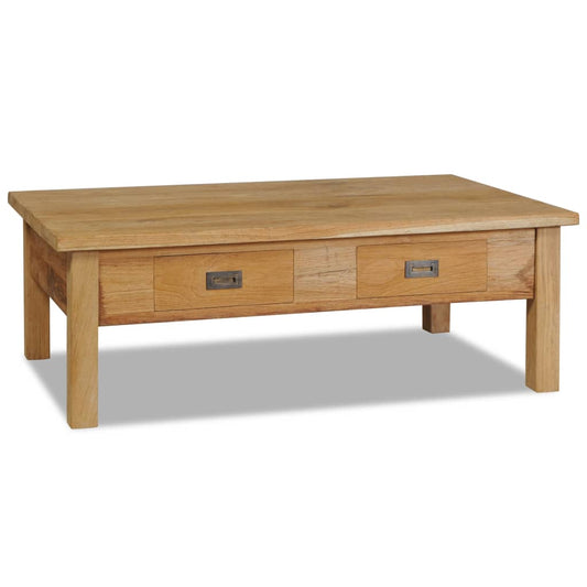 Tavolino da Salotto in Legno Massello di Teak 100x60x35 cm - homemem39