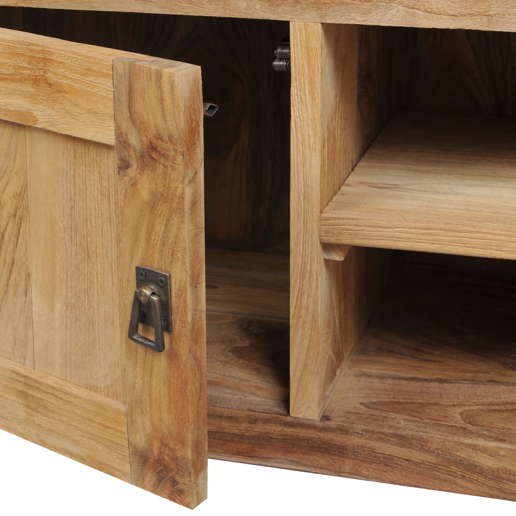 Mobile Porta TV in Legno Massello di Teak 120x30x40 cm - homemem39