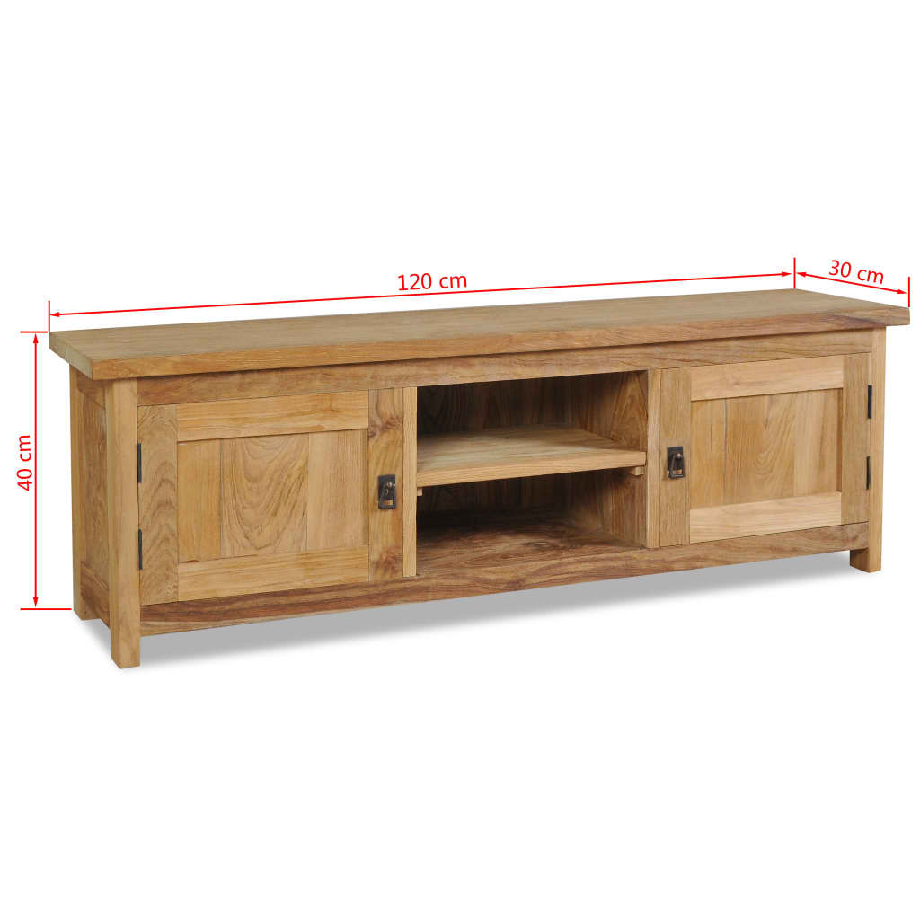 Mobile Porta TV in Legno Massello di Teak 120x30x40 cm - homemem39