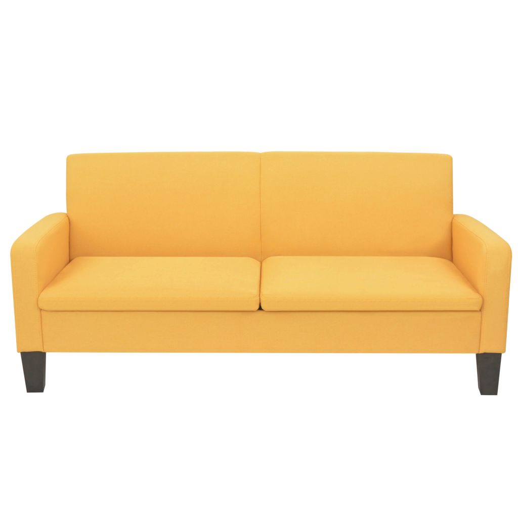 Divano a 3 Posti 180x65x76 cm Giallo - homemem39