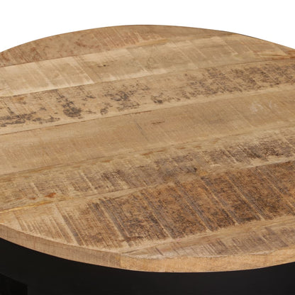 Tavolino di Servizio in Legno Massello Grezzo di Mango 60x40 cm - homemem39