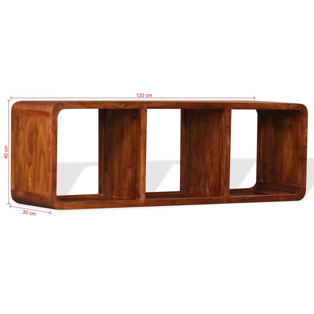 Mobile TV in Legno Massello con Finitura Miele 120x30x40 cm - homemem39