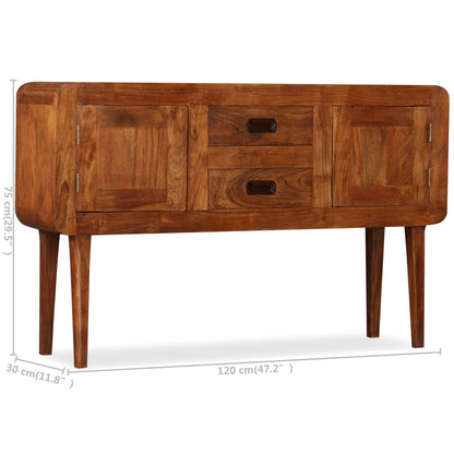 Credenza in Legno Massello con Finitura Miele 120x30x75 cm - homemem39