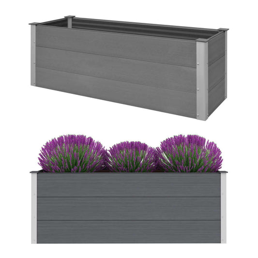 Letto Rialzato da Giardino in WPC 150x50x54 cm Grigio - homemem39