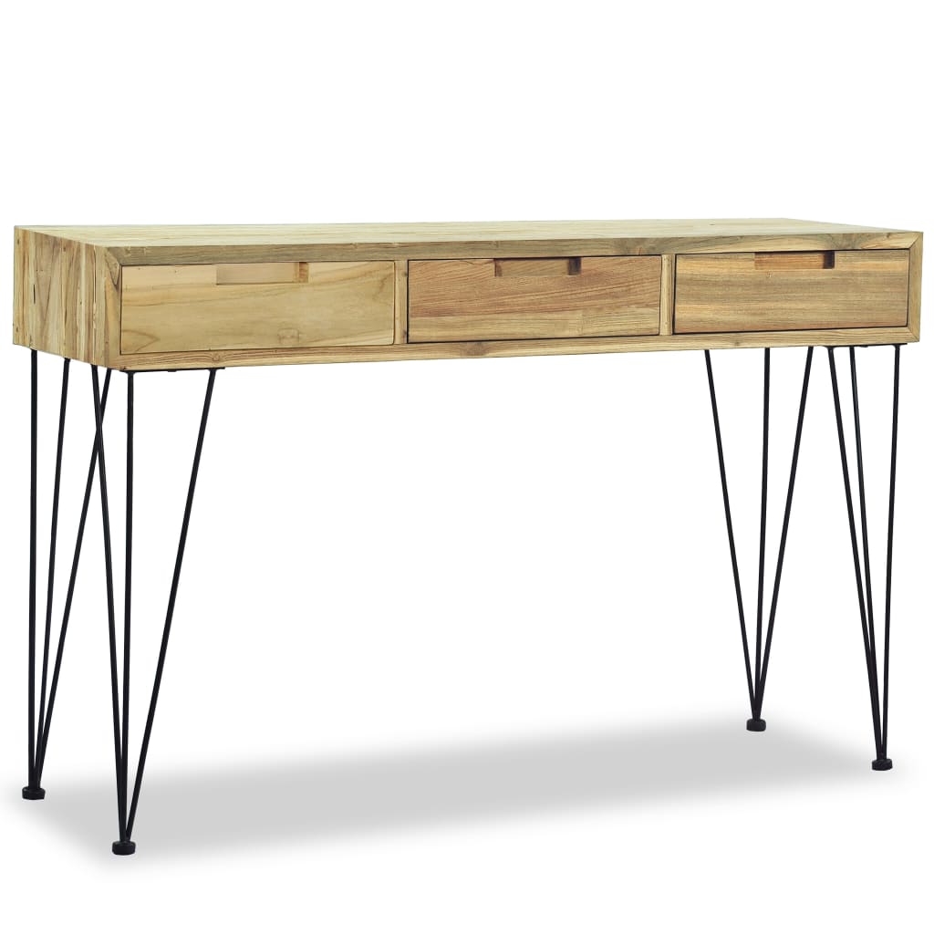 Tavolo Consolle 120x35x76 cm in Legno Massello di Teak - homemem39