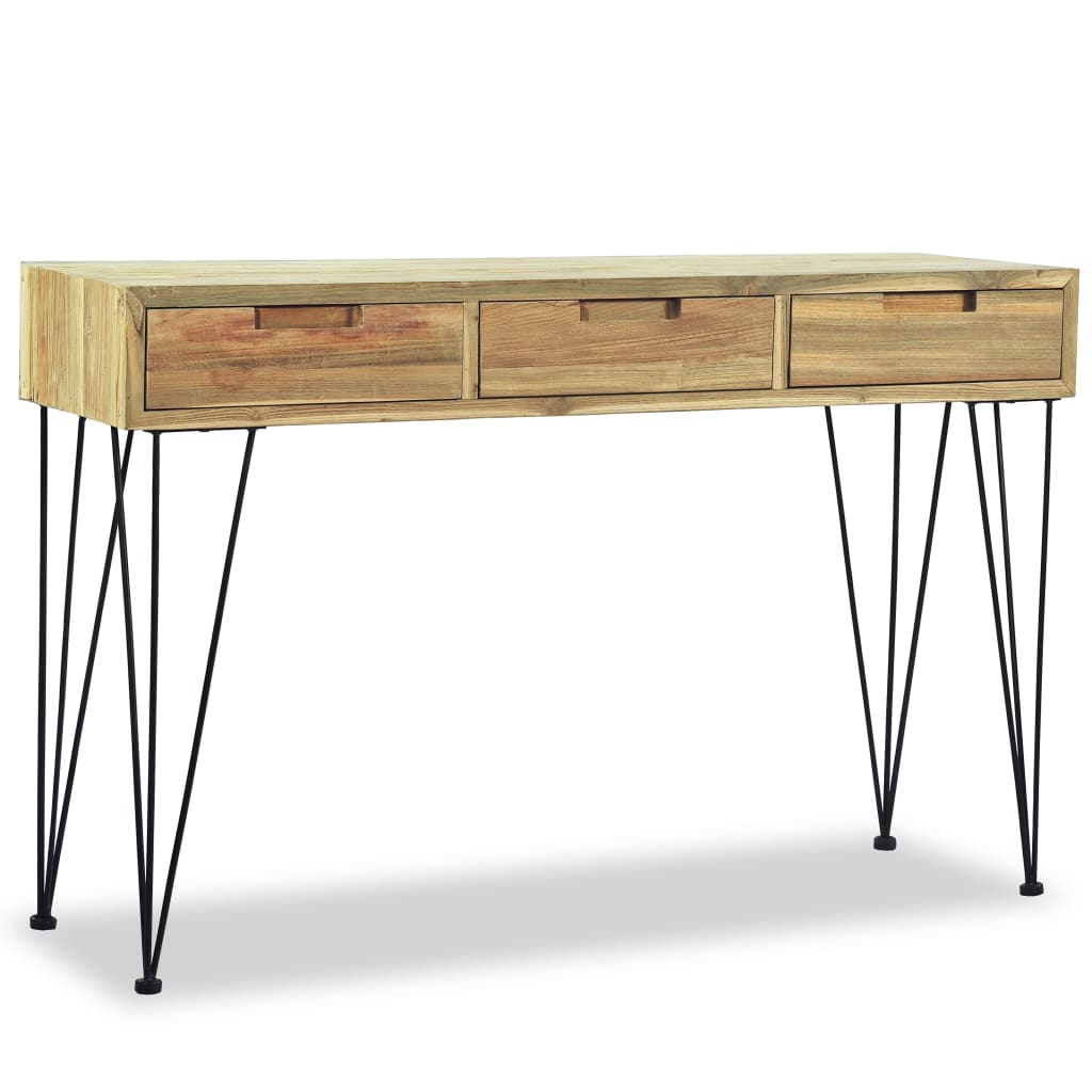 Tavolo Consolle 120x35x76 cm in Legno Massello di Teak - homemem39