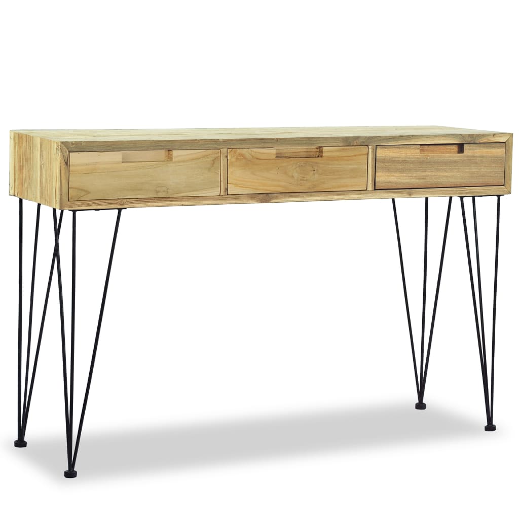 Tavolo Consolle 120x35x76 cm in Legno Massello di Teak - homemem39