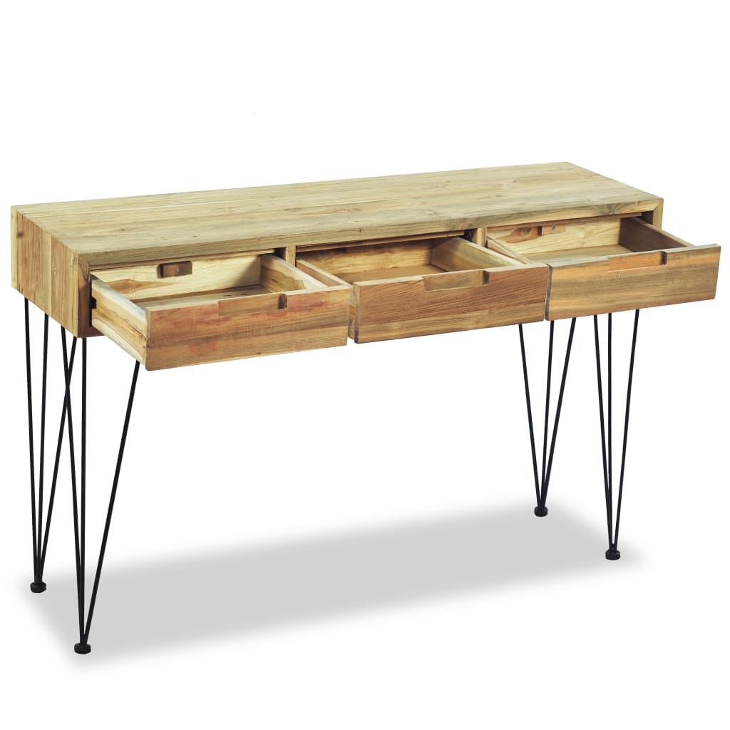 Tavolo Consolle 120x35x76 cm in Legno Massello di Teak - homemem39