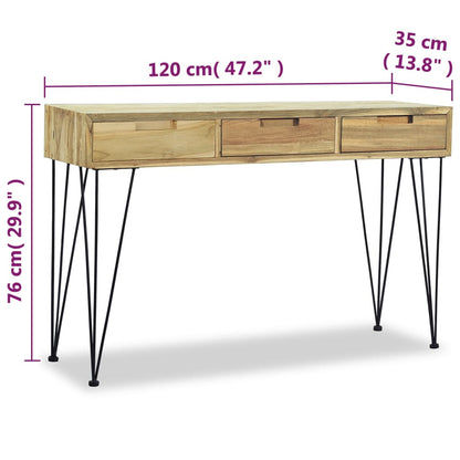 Tavolo Consolle 120x35x76 cm in Legno Massello di Teak - homemem39