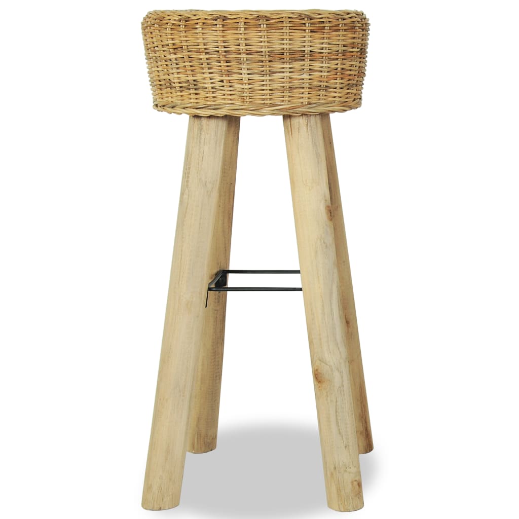 Sgabelli da Bar 2 pz in Rattan Naturale - homemem39