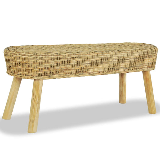 Panca da Ingresso 110x35x45 cm in Rattan Naturale - homemem39