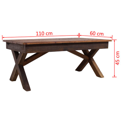 Tavolino da Caffè in Legno Massello Recuperato 110x60x45 cm - homemem39