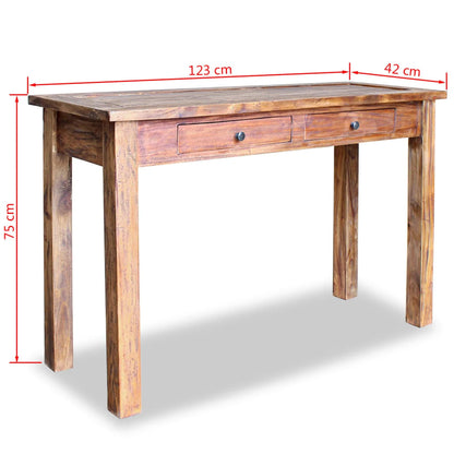 Tavolo Consolle in Legno Massello Recuperato 123x42x75 cm - homemem39