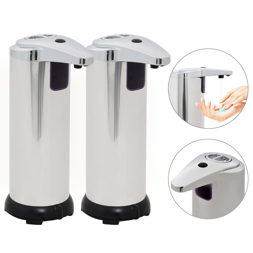 Dispenser Sapone Automatico 2 pz Sensore a Infrarossi 600 ml - homemem39