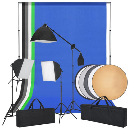 Kit Studio Fotografico con Luci Softbox Sfondi e Riflettore - homemem39