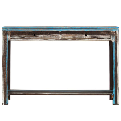 Tavolo Consolle in Legno Massello Vintage 118x30x80 cm - homemem39