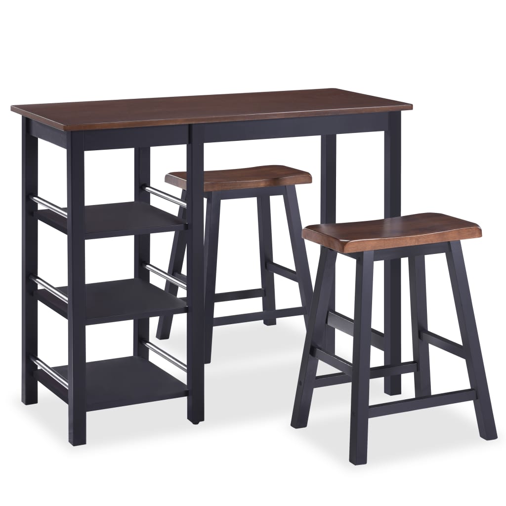 Set da Bar 3 pz in MDF Nero - homemem39