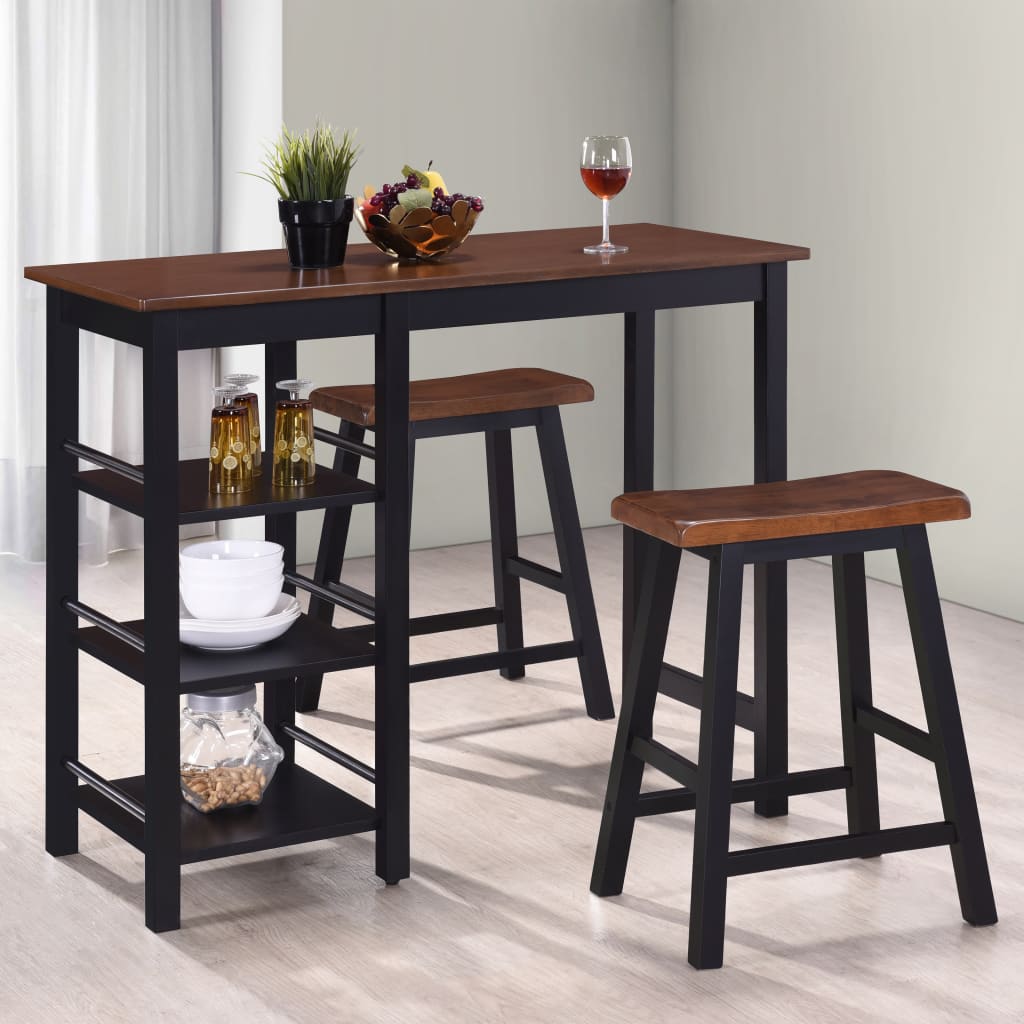 Set da Bar 3 pz in MDF Nero - homemem39