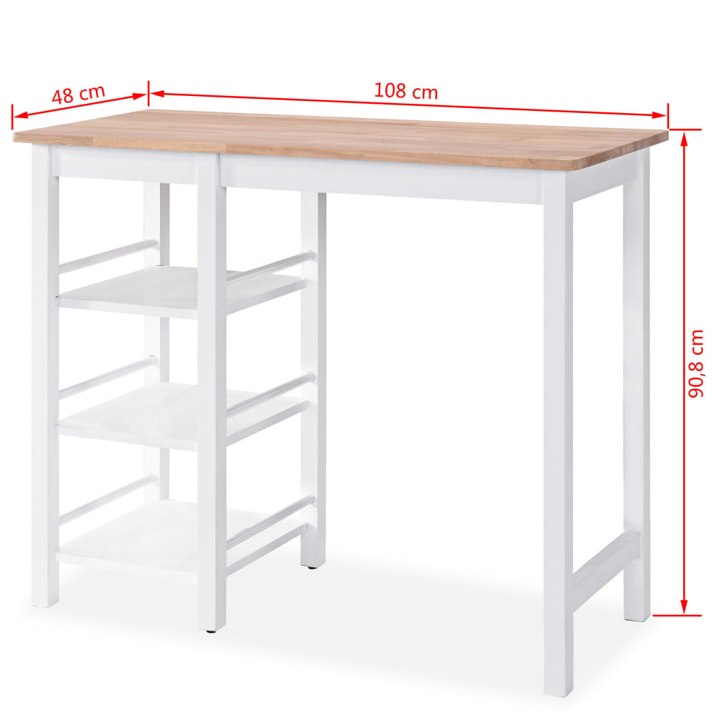 Set da Bar 3 pz in MDF Bianco - homemem39