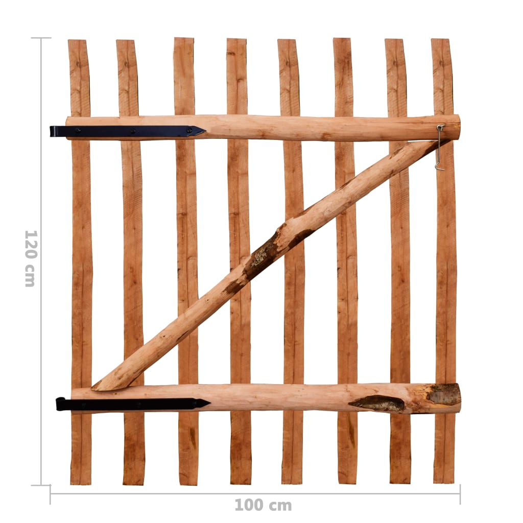 Cancello Singolo per Recizione in Legno di Nocciolo 100x120 cm - homemem39