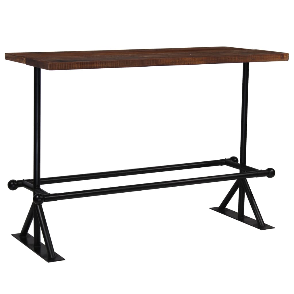 Tavolino da Bar Massello di Recupero Marrone Scuro 150x70x107cm - homemem39