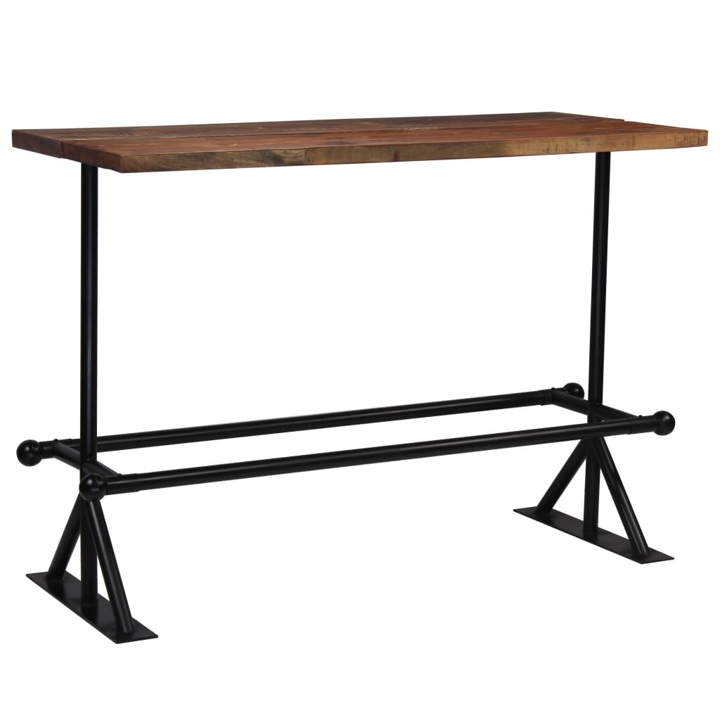 Tavolino da Bar Massello di Recupero Marrone Scuro 150x70x107cm - homemem39