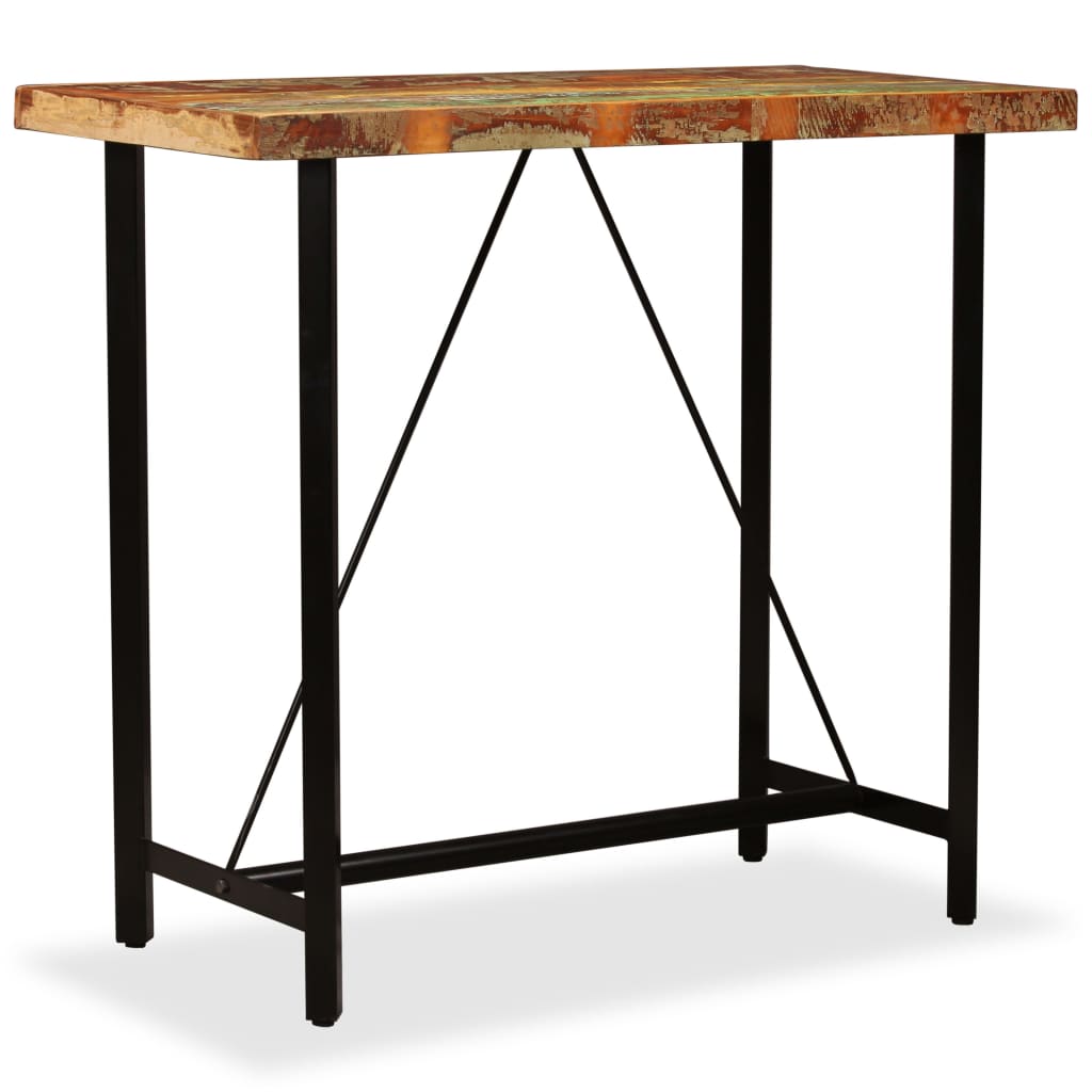 Tavolino da Bar in Legno Massello di Recupero 120x60x107 cm - homemem39