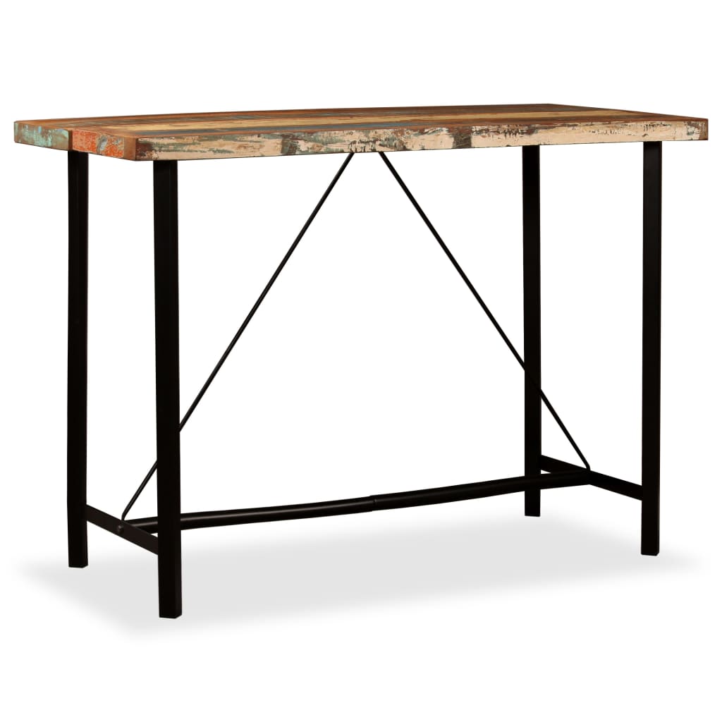 Tavolino da Bar in Legno Massello di Recupero 150x70x107 cm - homemem39
