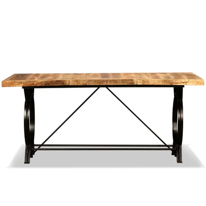 Tavolo da Pranzo in Legno Massello di Mango Grezzo 180 cm - homemem39