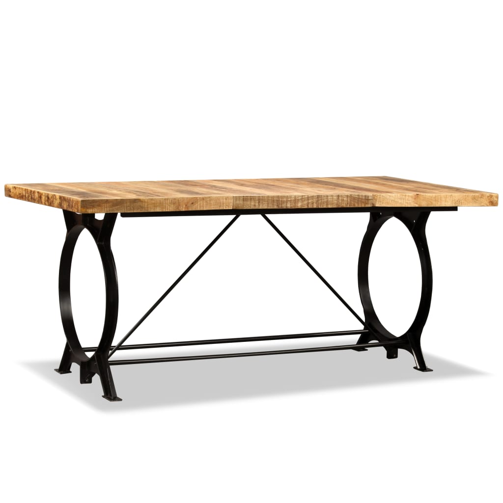 Tavolo da Pranzo in Legno Massello di Mango Grezzo 180 cm - homemem39