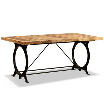 Tavolo da Pranzo in Legno Massello di Mango Grezzo 180 cm - homemem39