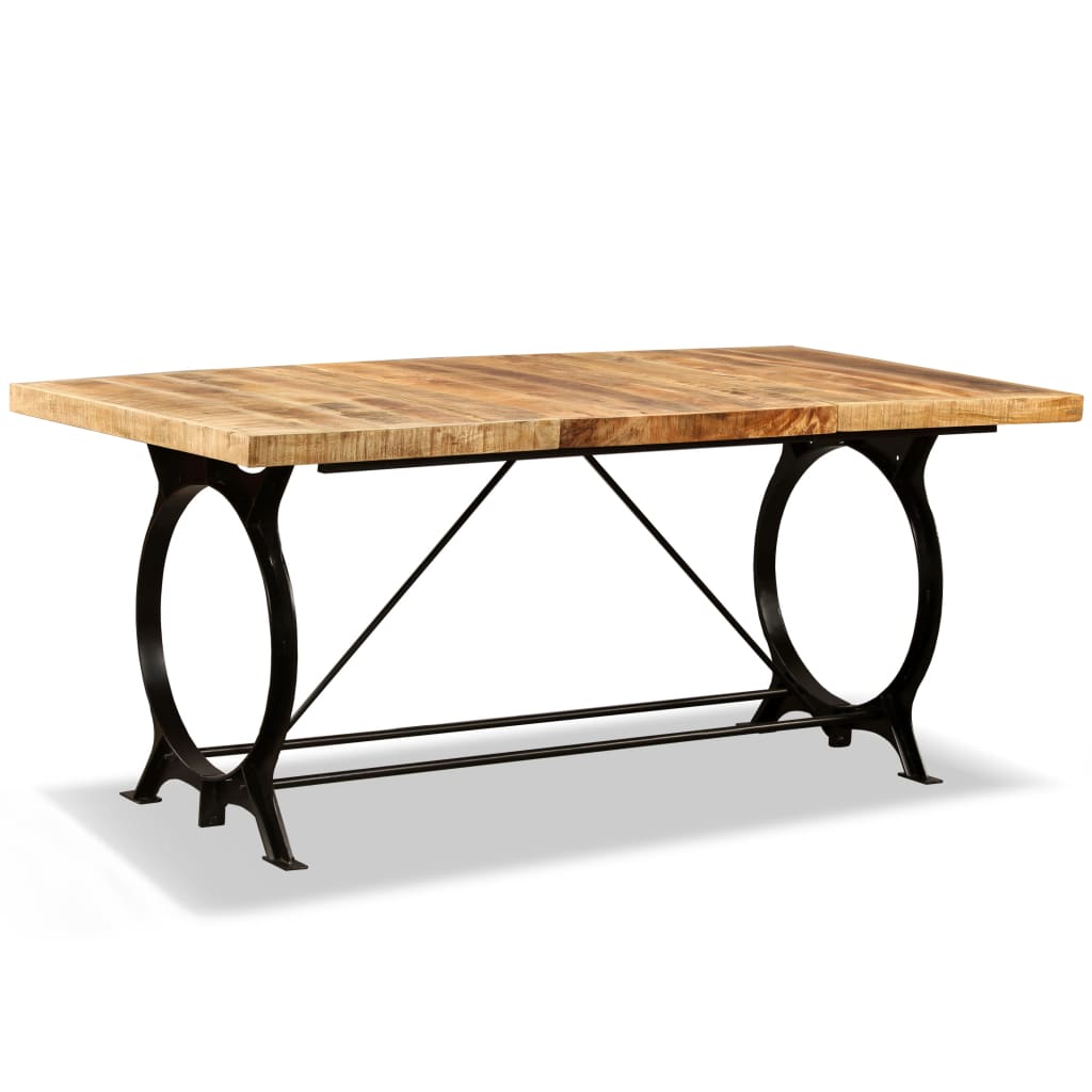 Tavolo da Pranzo in Legno Massello di Mango Grezzo 180 cm - homemem39