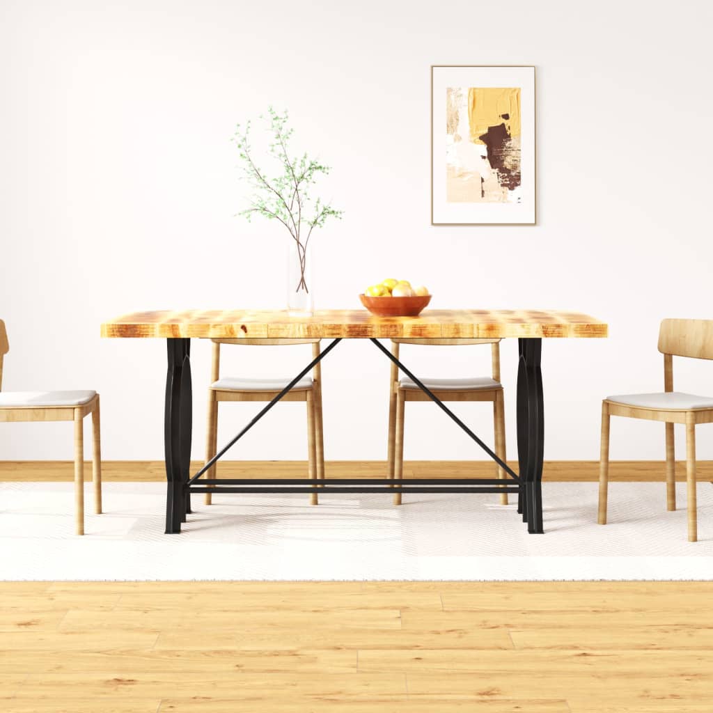 Tavolo da Pranzo in Legno Massello di Mango Grezzo 180 cm - homemem39