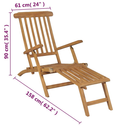 Sedia da Esterno con Poggiapiedi in Massello di Teak - homemem39