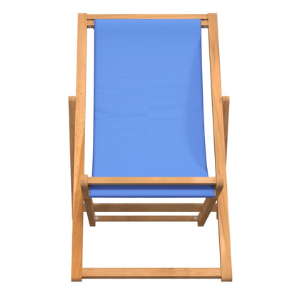 Sedia a Sdraio in Legno di Teak 56x105x96 cm Blu - homemem39