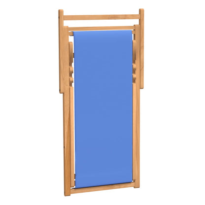 Sedia a Sdraio in Legno di Teak 56x105x96 cm Blu - homemem39