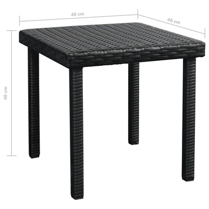 Lettini Prendisole 2 pz con Tavolo in Polyrattan Nero - homemem39