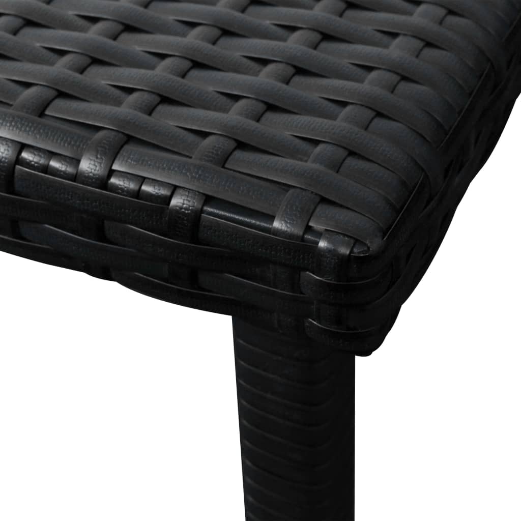 Lettini Prendisole 2 pz con Tavolo in Polyrattan Nero - homemem39