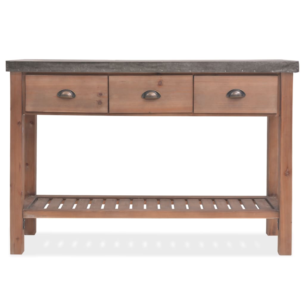 Tavolo Consolle in Legno Massello di Abete 122x35x80 cm - homemem39