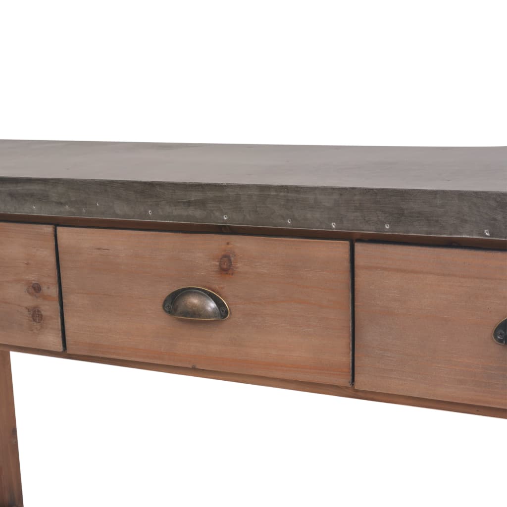 Tavolo Consolle in Legno Massello di Abete 122x35x80 cm - homemem39