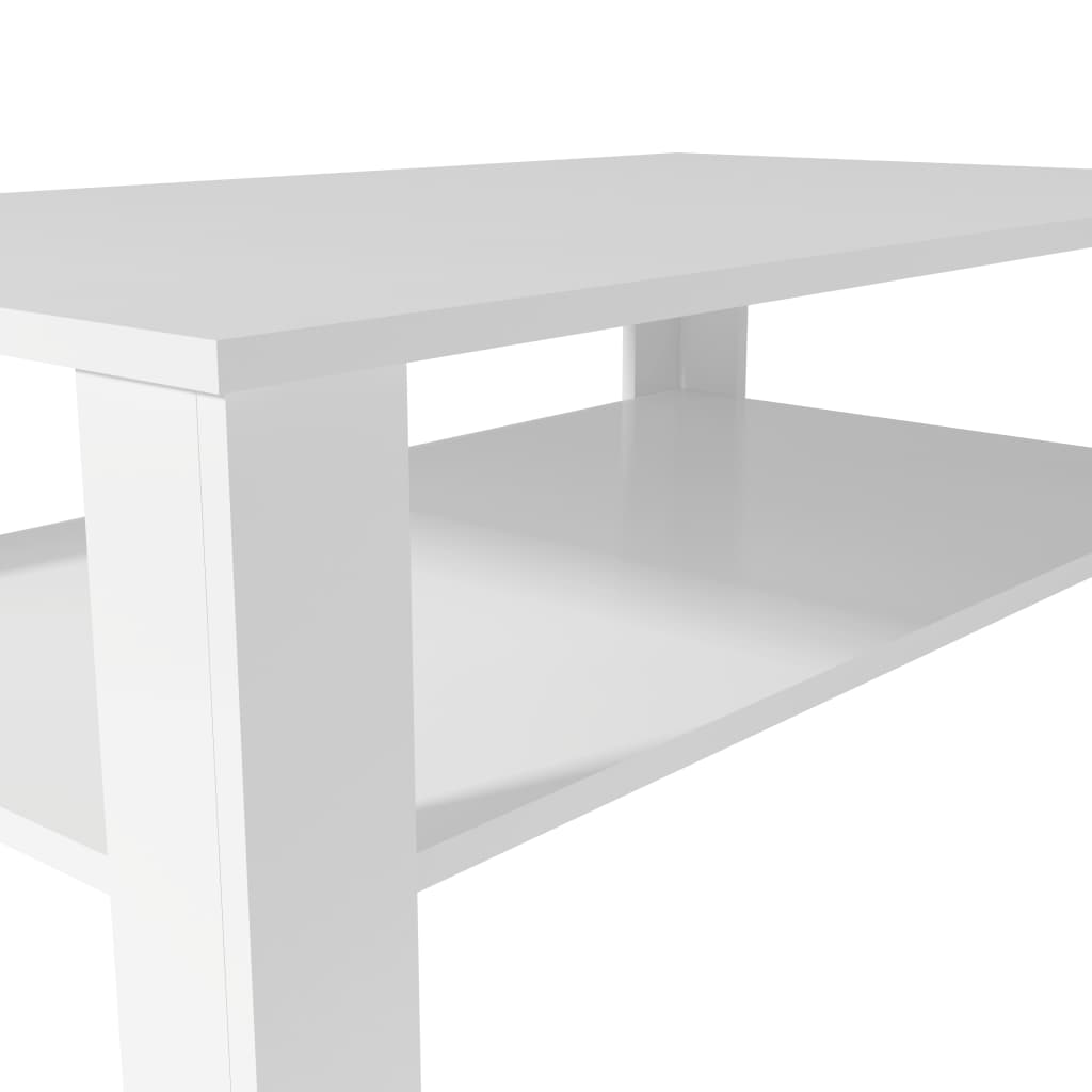 Tavolino da Caffè in Truciolato 100x59x42 cm Bianco - homemem39