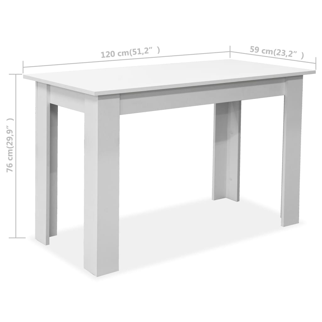 Tavolo da Pranzo e Panche 3 pz in Legno Multistrato Bianco - homemem39