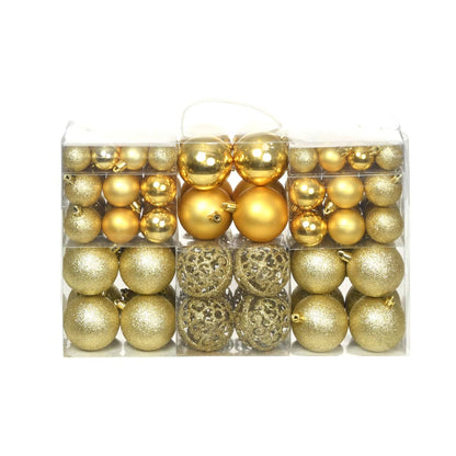 Set Palline di Natale 100 pz 3/4/6 cm Oro - homemem39