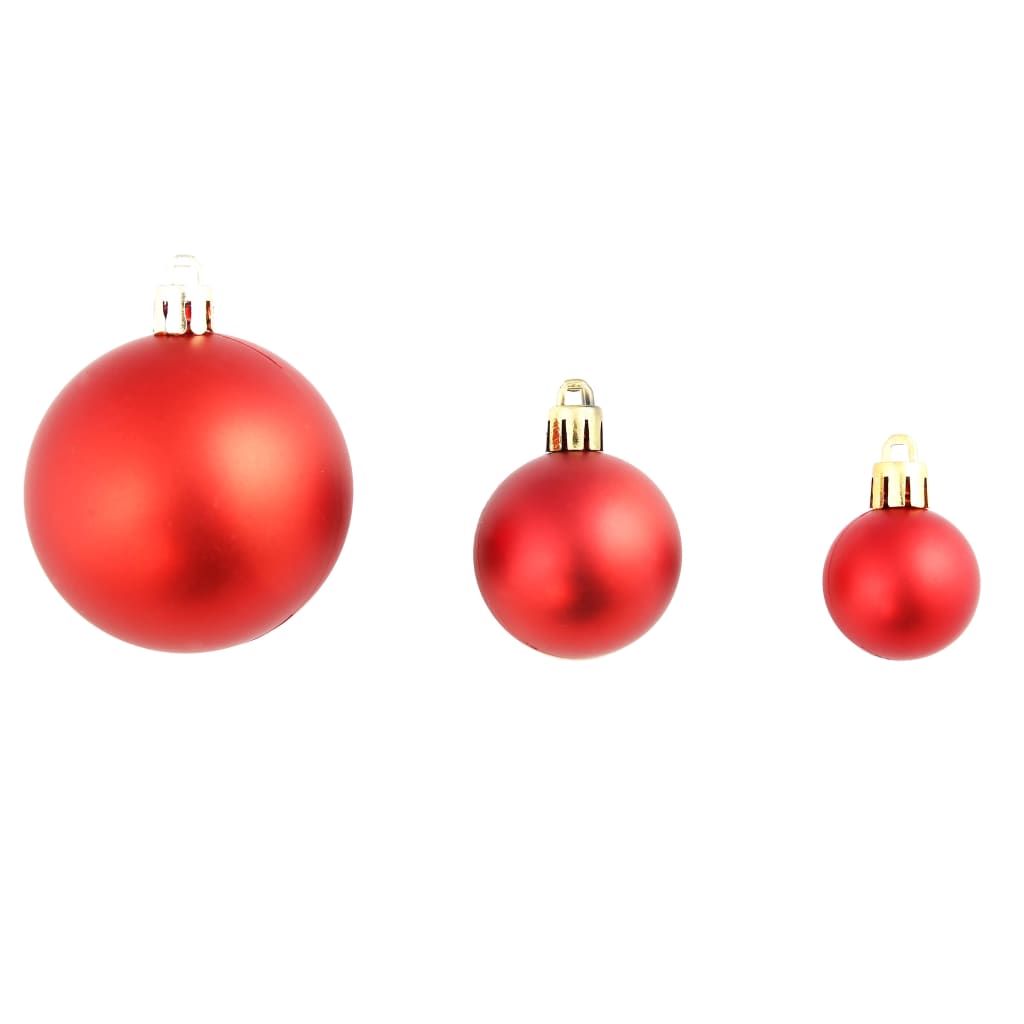 Set Palline di Natale 100 pz 3/4/6 cm Rosse - homemem39