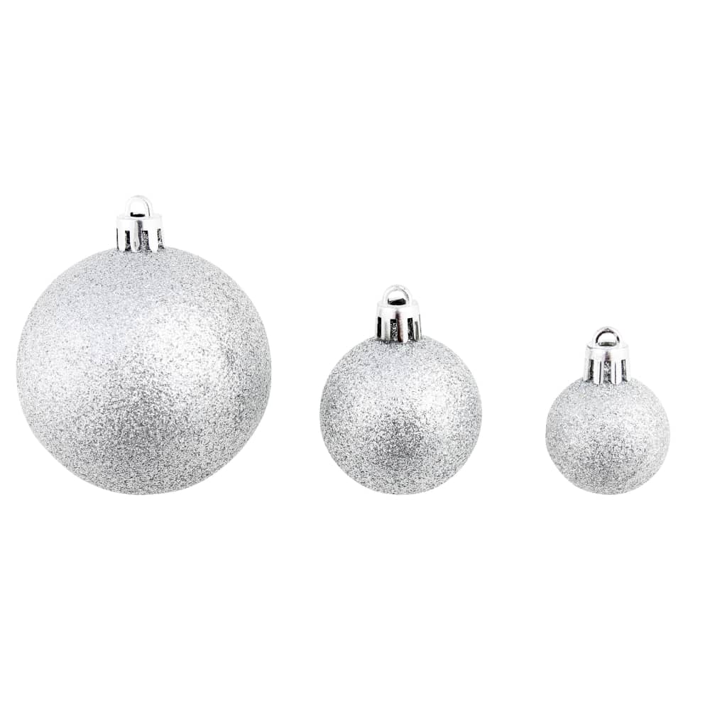 Set Palline di Natale 100 pz 3/4/6 cm Argento - homemem39