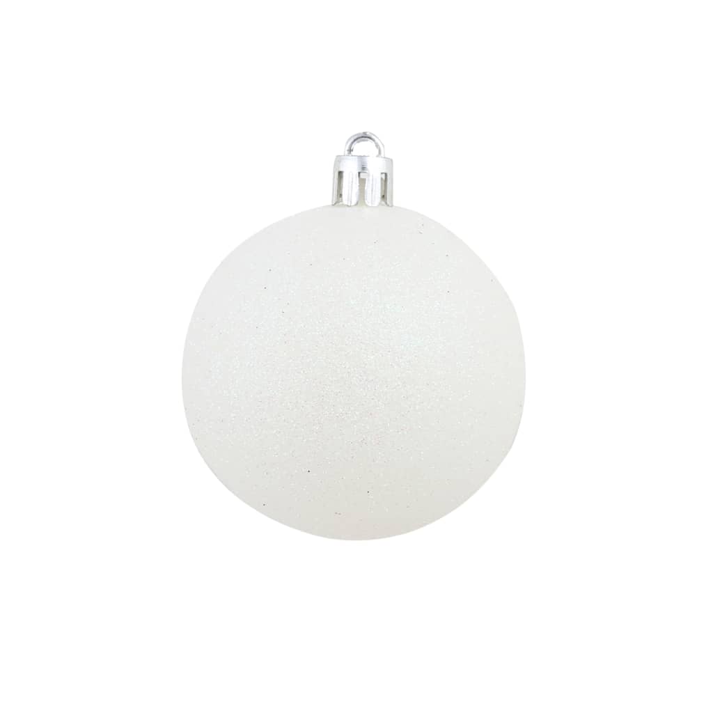 Set Palline di Natale 100 pz 3/4/6 cm Bianco/Grigio - homemem39