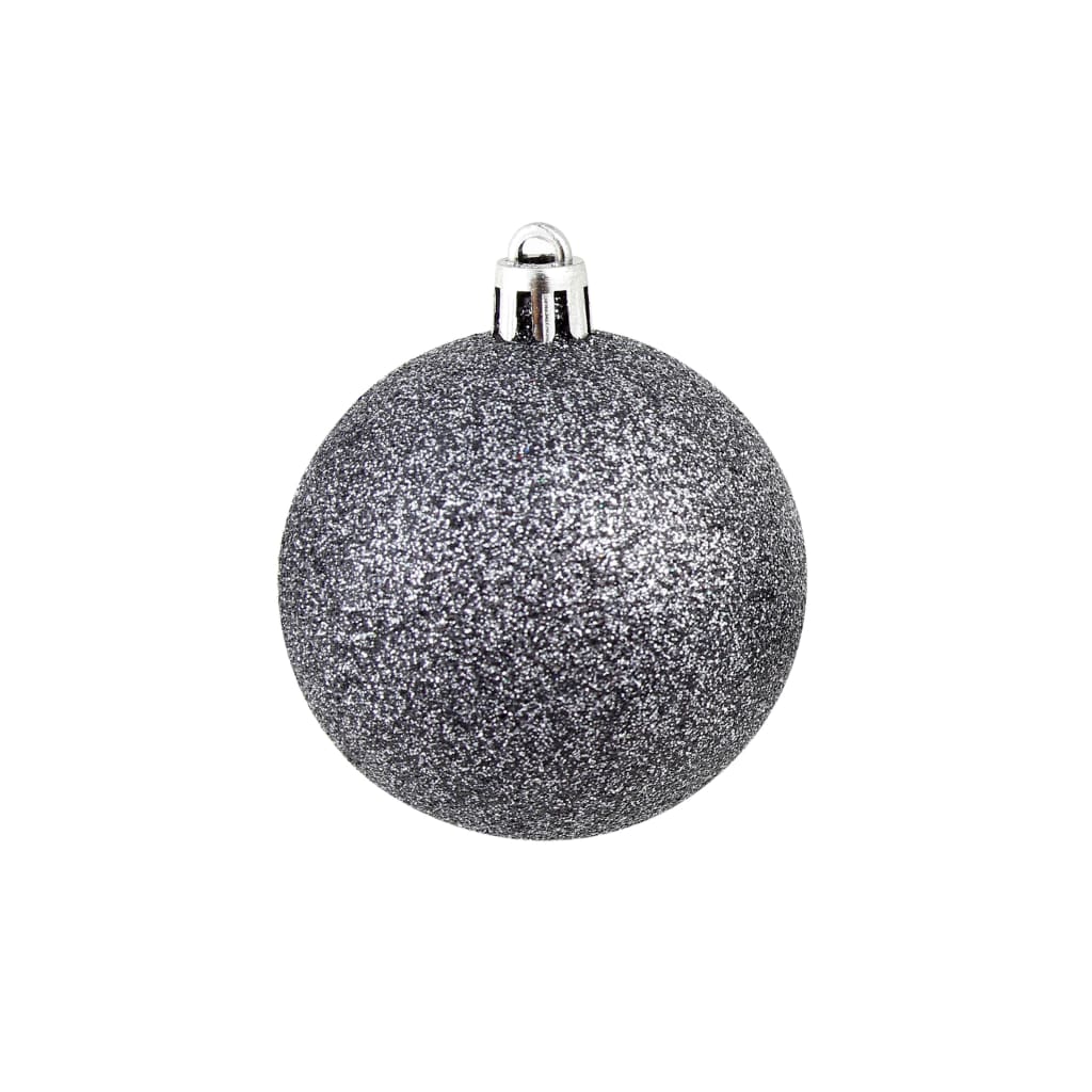 Set Palline di Natale 100 pz 3/4/6 cm Bianco/Grigio - homemem39