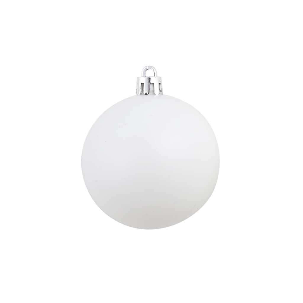 Set Palline di Natale 100 pz 3/4/6 cm Bianco/Grigio - homemem39