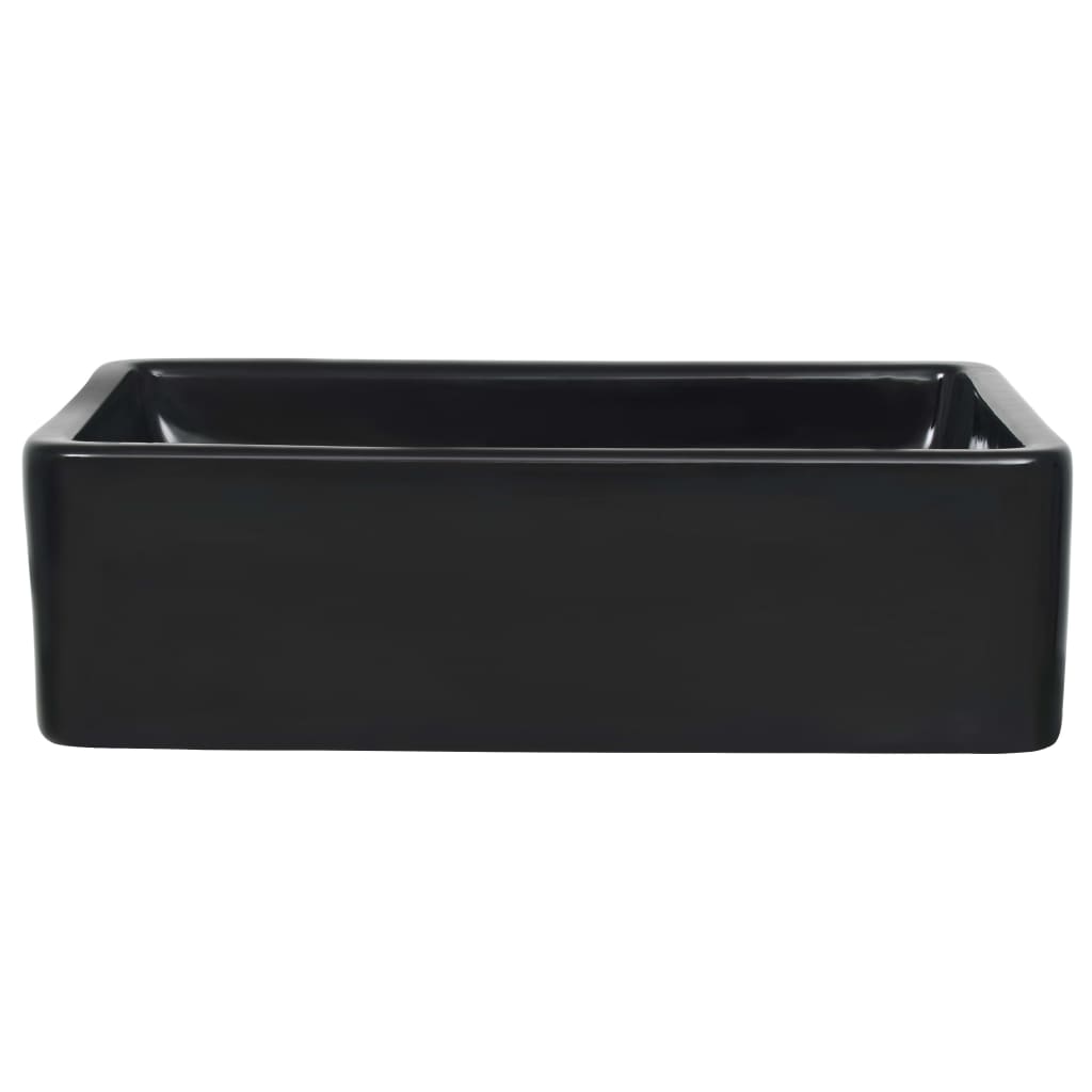 Lavandino Rettangolare in Ceramica Nero 41x30x12 cm - homemem39